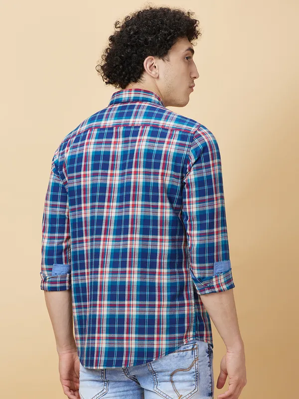 Being Human Mens-Top Shirts Blue Red